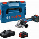 BOSCH GWS 18V-15 SC PROFESSIONAL Akkus sarokcsiszoló (18V/2x8,0Ah) L-BOXX 06019H6101