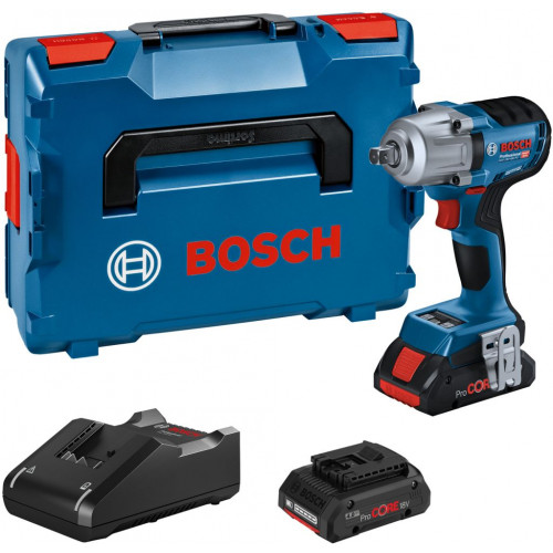 BOSCH GDS 18V-450 PC Akkus ütvecsavarozó, L-BOXX, GAL 18-40, 2x 4.0Ah 06019K4102