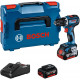 BOSCH GSR 18V-90 C Akkus fúrócsavarozó, L-BOXX, GAL 18V-40, 2x Aku 5.0Ah 06019K6006