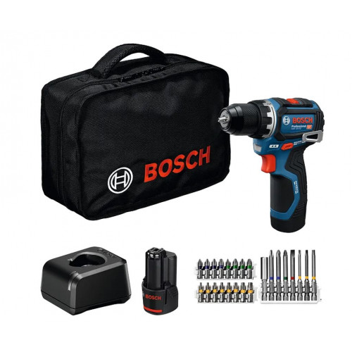 BOSCH GSR 12V-32 PROFESSIONAL Fúrócsavarozó, 2x 2.0Ah,táska, 24 Db AC 06019N7006