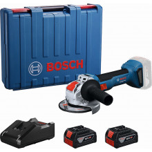 BOSCH GWX 18V-8 PROFESSIONAL Sarokcsiszoló X-LOCK rendszerrel, 2× 4,0 Ah, L-Boxx 06019N910
