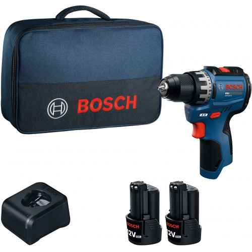 BOSCH GSR12V-31 PROFESSIONAL Akkus fúrócsavarozó, 2x 12V/2,0Ah, táska 06019S6002