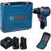 BOSCH GSR12V-31 PROFESSIONAL Akkus fúrócsavarozó, 2x 12V/2,0Ah, koffer 06019S6003