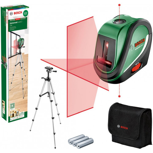 BOSCH UniversalLevel 2 Keresztvonalas szintezőlézer + alumínium állvány 0603663803