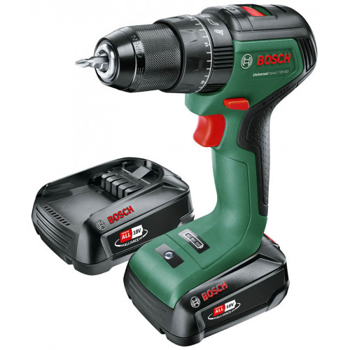 BOSCH UniversalImpact 18V-60(2x2,0Ah)+ Akkus kétfokozatú ütvefúró-csavarozógép 06039D7102