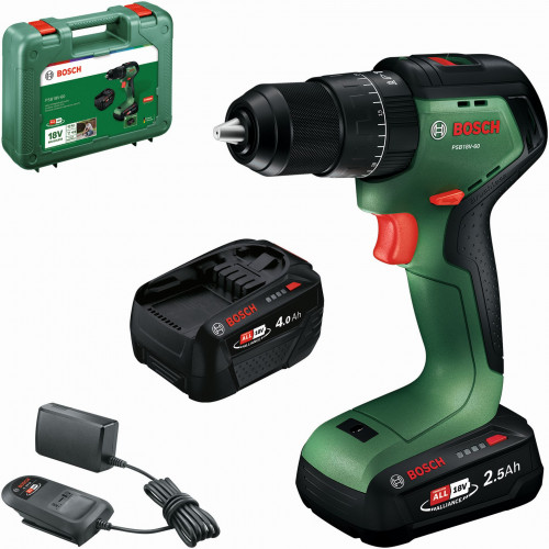 BOSCH PSB18V-60 Akkus ütvefúró/-csavarozók,1x4,0Ah, 1x2,5Ah, Szerszámkoffer 06039D7303 BOSCH PSB18V-60 Akkus ütvefúró/-csavarozók,1x4,0Ah, 1x2,5Ah, Szerszámkoffer 06039D7303