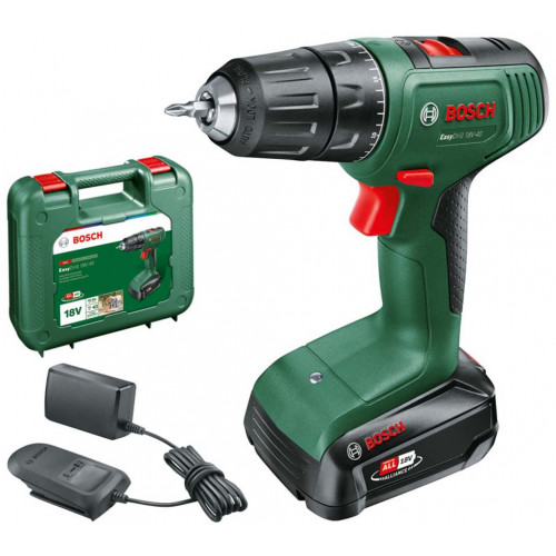 BOSCH EasyDrill 18V-40 (1x 2 Ah) + AL18V-20 Akkus kétfokozatú fúrócsavarozó 06039D8004