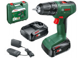 BOSCH EasyDrill 18V-40 (2x 2 Ah) + AL18V-20 Akkus kétfokozatú fúrócsavarozó 06039D8005