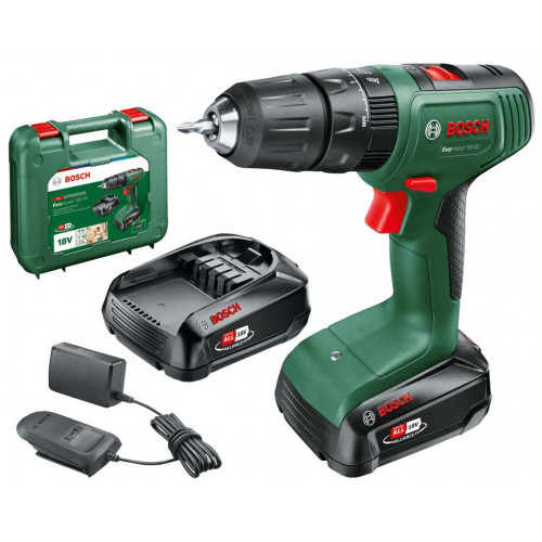 BOSCH EasyImpact 18V-40 (2x1,5Ah)+AL18V Akkus kétfokozatú ütvefúró-csavarozógép 06039D8102