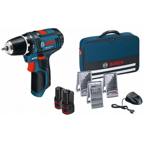 BOSCH GSR 12V-15 Accu Screwdriver Li-Ion 12V 2x2,0Ah +tartozékok +bag 0615990GB0