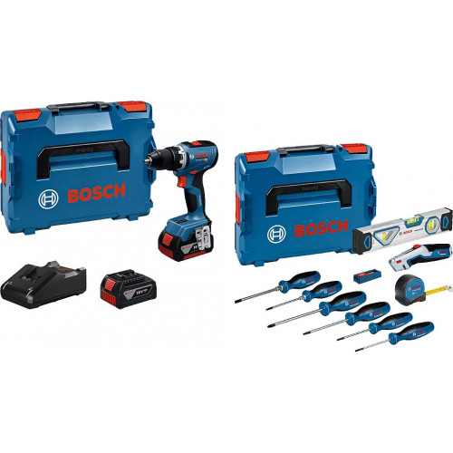 BOSCH GSR 18V-65 PROFESSIONAL Akkus fúrócsavarozó, 19 darabos szerszámkészlet 0615A5007K