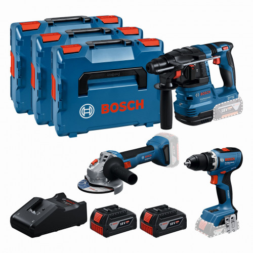 BOSCH GSR+GBH+GWS+2xGBA 5.0 Ah+GAL 18V-40 Professional súprava 3ks 18V náradia 0615A5009G BOSCH GSR+GBH+GWS+2xGBA 5.0 Ah+GAL 18V-40 Professional súprava 3ks 18V náradia 0615A5009G