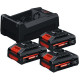 BOSCH PROFESSIONAL Indulókészlet 3x EXBA18V-40 + GAL 12V/18V-80 0615V0005X