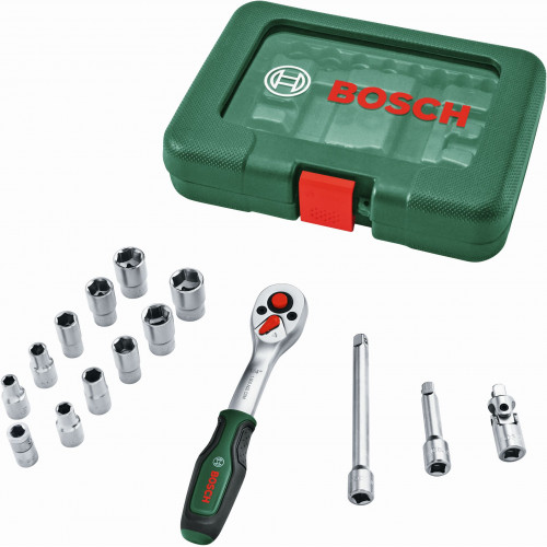 BOSCH 15 részes racsnis szett 1/4” 1600A03EG1 BOSCH 15 részes racsnis szett 1/4” 1600A03EG1