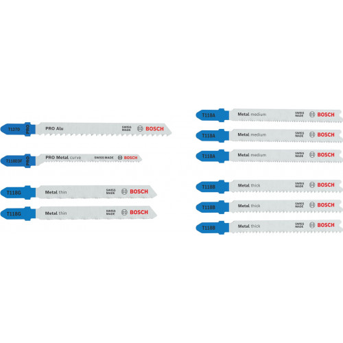 BOSCH Metal szúrófűrészlap-készlet, 10 részes 2607012070