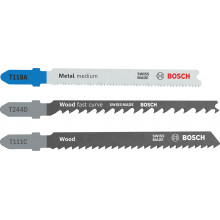 BOSCH Wood and Metal szúrófűrészlap-készlet, 3 részes 2607012076