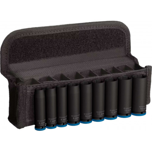 BOSCH PRO Impact Socket Set, 1/4", mély, 9 részes 2608003035
