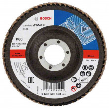 BOSCH X431 legyező csiszolótárcsa, Standard for Metal, 115 mm, 22,23 mm, 60 2608603653