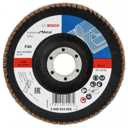 BOSCH X431, standard fémhez, 125 mm, 22,23 mm, 40 2608603656