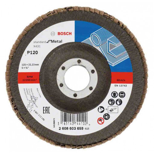 BOSCH X431, standard fémhez, 125 mm, 22,23 mm, 120 2608603659