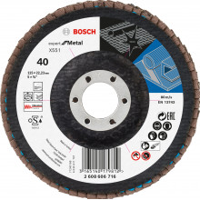 BOSCH Expert for Metal Fíber csiszolótárcsa X551, 125x22,23mm, 40, hajlított 2608606716