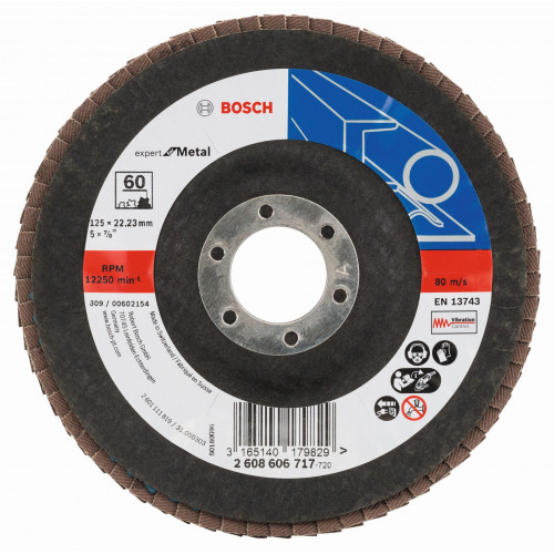BOSCH Expert for Metal Fíber csiszolótárcsa X551, 125x22,23mm, 60, hajlított 2608606717