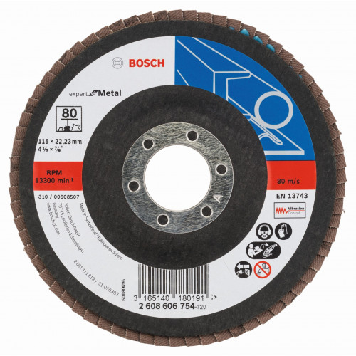 BOSCH Expert for Metal fíber csiszolótárcsa X551, 115x22,23mm, 80, hajlított 2608606753 BOSCH Expert for Metal fíber csiszolótárcsa X551, 115x22,23mm, 80, hajlított 2608606753