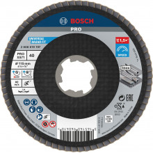 BOSCH PRO X571 legyezőtárcsa, ferde változat, 115 mm, G40, X-Lock befogáshoz 2608619197