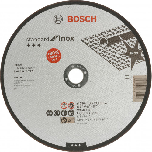 BOSCH PRO kötőanyaggal készült vágótárcsa , 230 × 1,9 × 22,23 mm 2608619773 BOSCH PRO kötőanyaggal készült vágótárcsa , 230 × 1,9 × 22,23 mm 2608619773