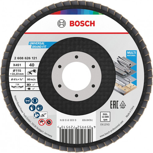 BOSCH X451 Lamellás tárcsa, 115 x 22,23 mm, G40, T29 2608626121