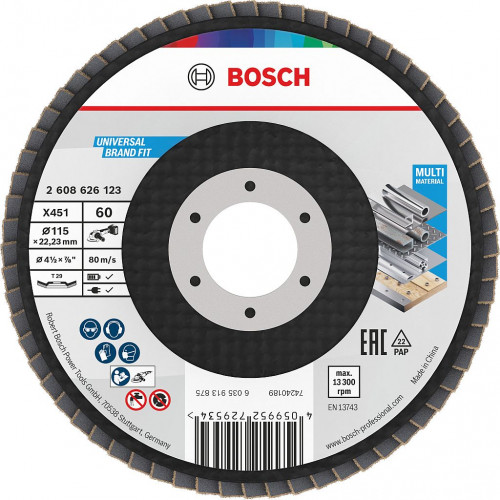 BOSCH X451 Lamellás tárcsa, 115 × 22,23 mm, G60, T29, 2608626123