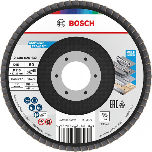 BOSCH X451 Lamellás tárcsa, 115 × 22,23 mm, G60, T27 2608626132