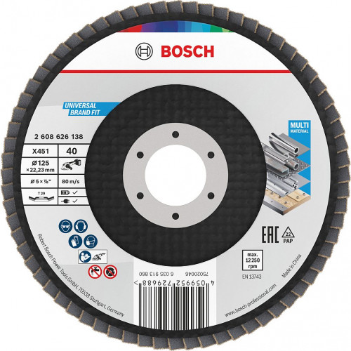 BOSCH X451 Lamellás tárcsa, 125 × 22,23 mm, G40, T29 2608626138