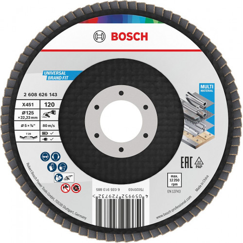 BOSCH X451 Lamellás tárcsa, 125 × 22,23 mm, G120, T29 2608626143
