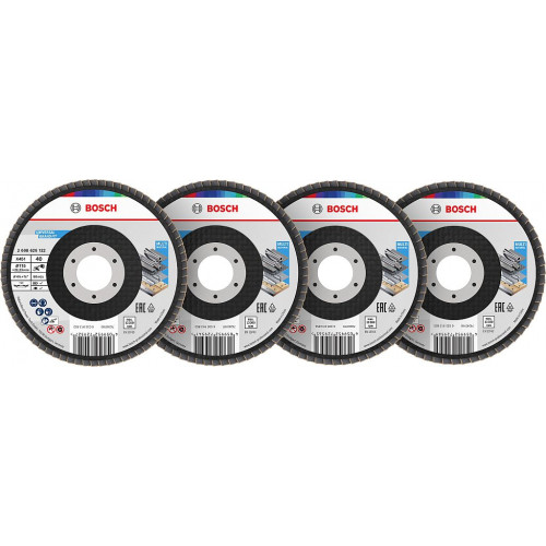 BOSCH X451 Lamellás tárcsakészlet, 115 x 22,23 mm, G40; 60; 80; 120, T29 2608626159