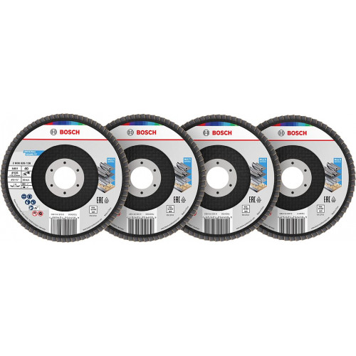 BOSCH X451 Lamellás tárcsakészlet, 125x22,23 mm, G40; 60; 80; 120, T29 2608626160