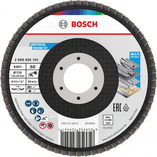 BOSCH X451 Lamellás tárcsa, 115 × 22,23 mm, G60, T29, 15 ks 2608626168