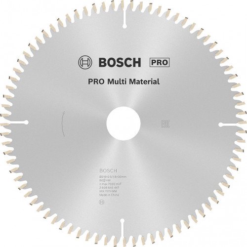 BOSCH PRO Multi Material körfűrészlap, 216 × 2,5 × 30 mm, T80 2608640447