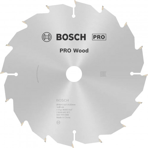 BOSCH PRO Wood körfűrészlap, 184 x 2,6 x 16 mm, T36 2608640818 BOSCH PRO Wood körfűrészlap, 184 x 2,6 x 16 mm, T36 2608640818