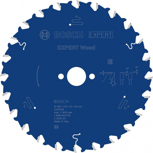 BOSCH Expert for Wood körfűrészlap 160 × 2,6/1,6 × 20 mm, T24 2608644019