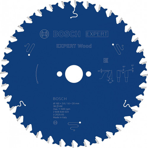 BOSCH Expert for Wood körfűrészlap 165 × 2,6/1,6 × 20 mm, T36 2608644023