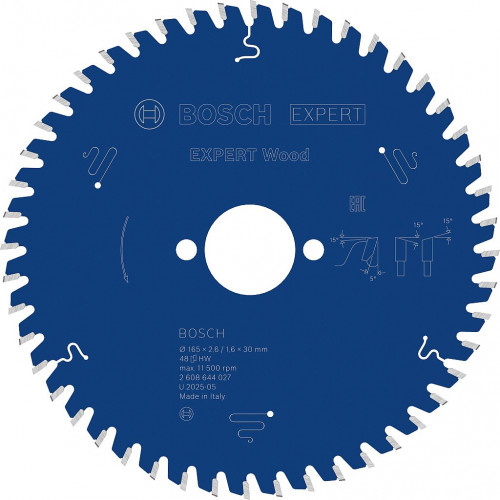 BOSCH Expert Körfűrészlap 165 × 2,6/1,6 × 30 mm, T48 2608644027