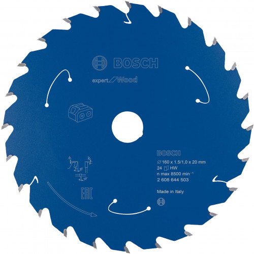 BOSCH Expert for Wood körfűrészlap akkus fűrészhez 160x20x1,5/1x24T 2608644503