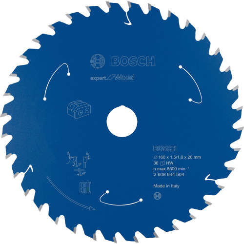 BOSCH Expert for Wood körfűrészlap akkus fűrészhez 160x20x1,5/1x36T 2608644504