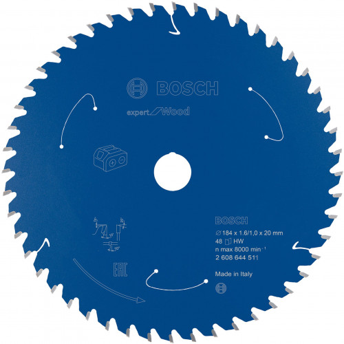 BOSCH Expert for Wood körfűrészlap akkus fűrészhez 184x20x1,6/1x48T 2608644511