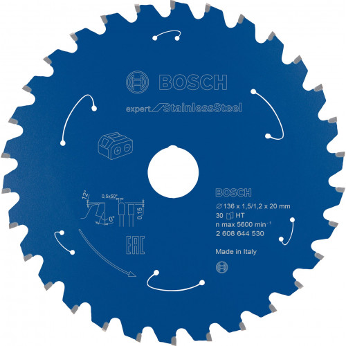BOSCH Expert for Stainless Steel körfűrészlap, 136x1,5/1x20 T24 2608644530