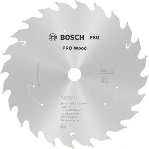 BOSCH PRO Wood cordless körfűrészlap 140 x 1,5/1 x 12,7 T24 2608837670