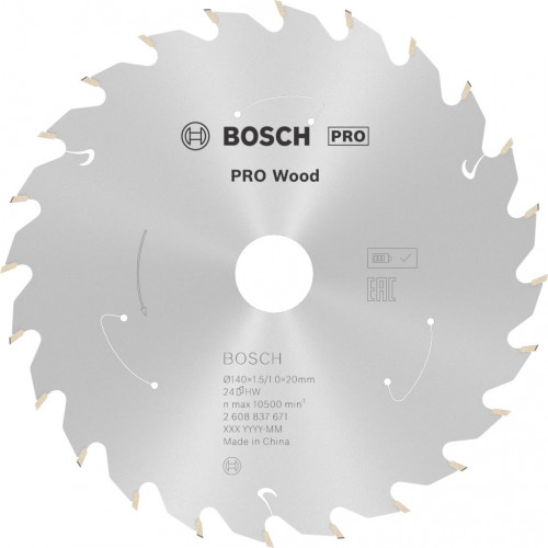 BOSCH PRO Wood cordless körfűrészlap 140x20x1,5/1,0x24T 2608837671