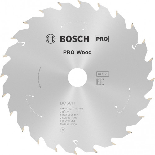 BOSCH PRO Wood cordless körfűrészlap 160x20/15,875x1,5/1,0x24T 2608837676