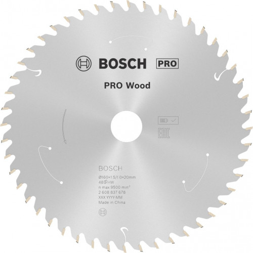 BOSCH PRO Wood cordless körfűrészlap 160x20/15,875x1,5/1,0x48T 2608837678
